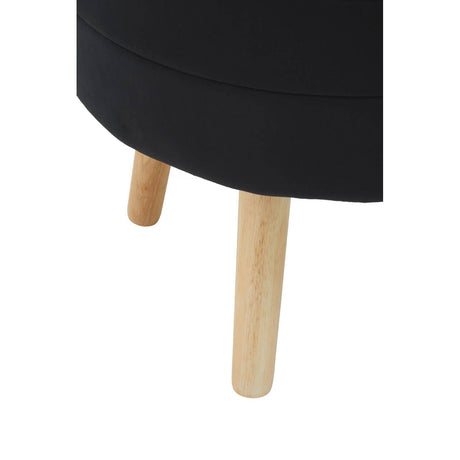 Ivy Black Velvet Stool