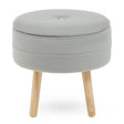 Ivy Grey Velvet Stool