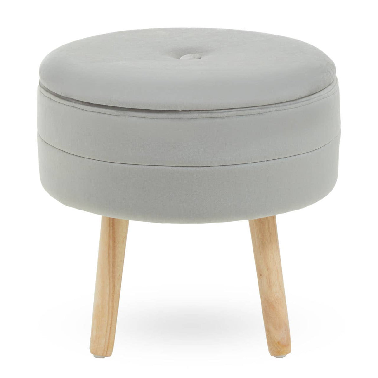 Ivy Grey Velvet Stool