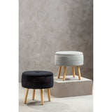Ivy Grey Velvet Stool