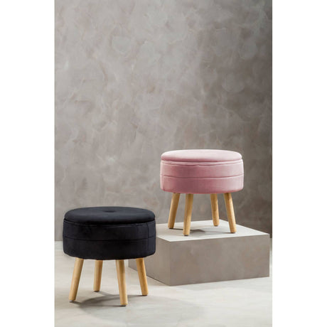 Ivy Pink Velvet Stool