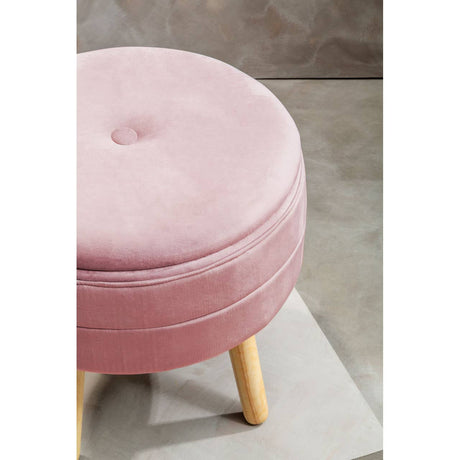 Ivy Pink Velvet Stool