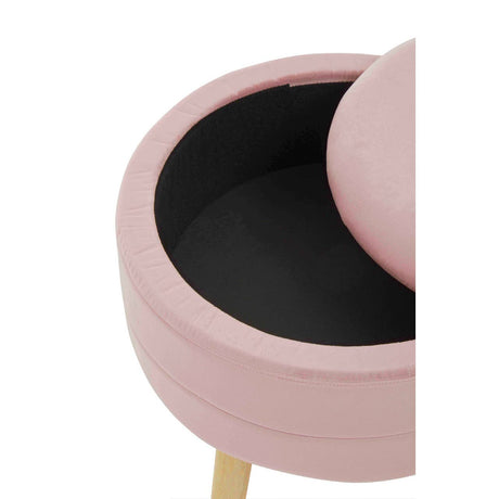 Ivy Pink Velvet Stool