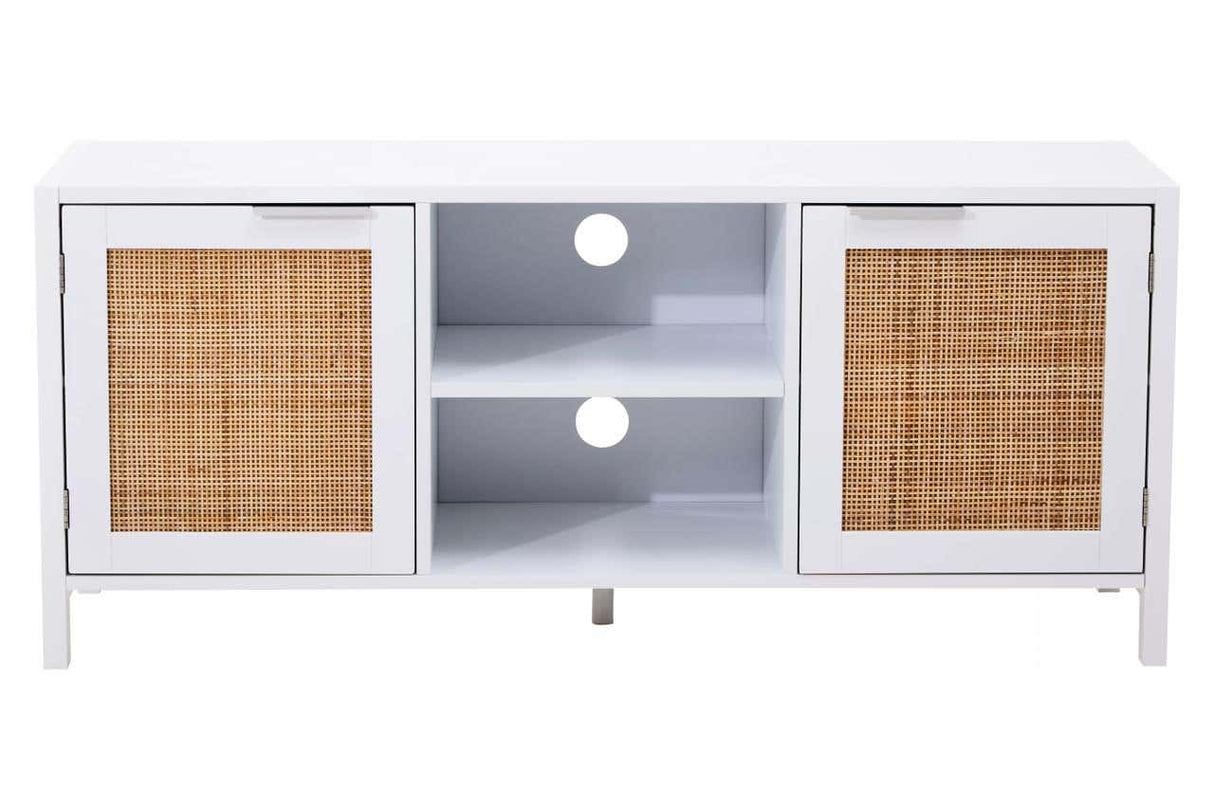 Sherman White Wood Media Unit