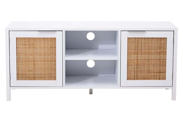 Sherman White Wood Media Unit