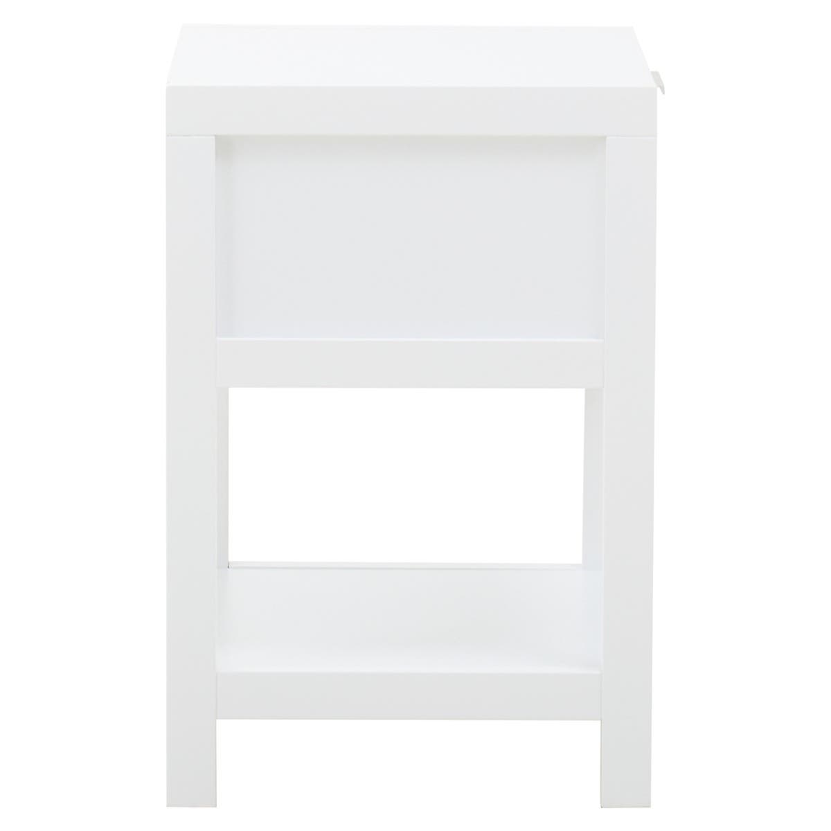Sherman White Wood Side Table