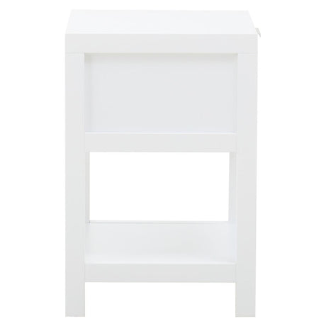 Sherman White Wood Side Table