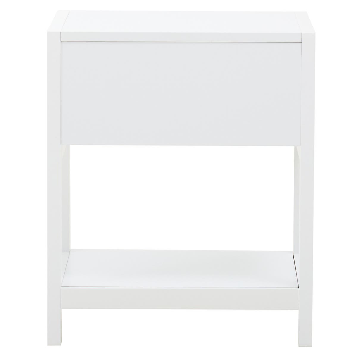 Sherman White Wood Side Table