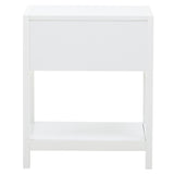 Sherman White Wood Side Table