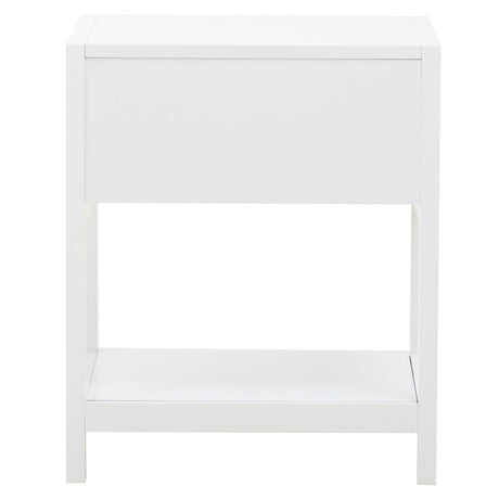 Sherman White Wood Side Table