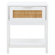 Sherman White Wood Side Table