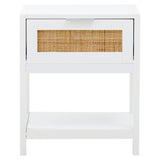 Sherman White Wood Side Table