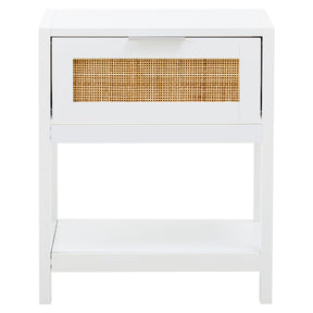 Sherman White Wood Side Table