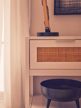 Sherman White Wood Side Table