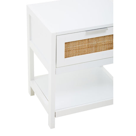 Sherman White Wood Side Table