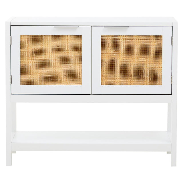 Sherman White Wood Side Cabinet