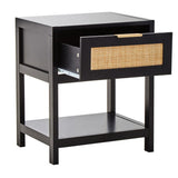 Sherman Black Wood Side Table