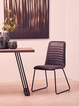 New Foundry Black Leather Effect Chair