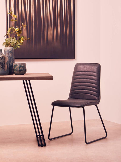 New Foundry Black Leather Effect Chair