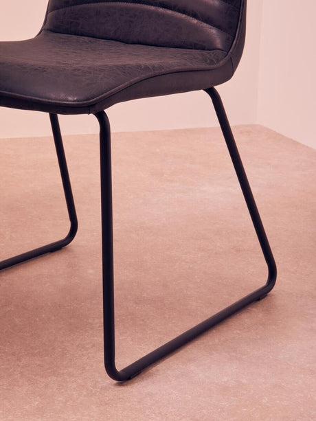 New Foundry Black Leather Effect Chair