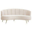 Hasna Three Seat Beige Velvet Sofa