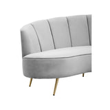 Hasna Three Seat Grey Velvet Sofa