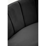 Hasna Three Seat Black Velvet Sofa