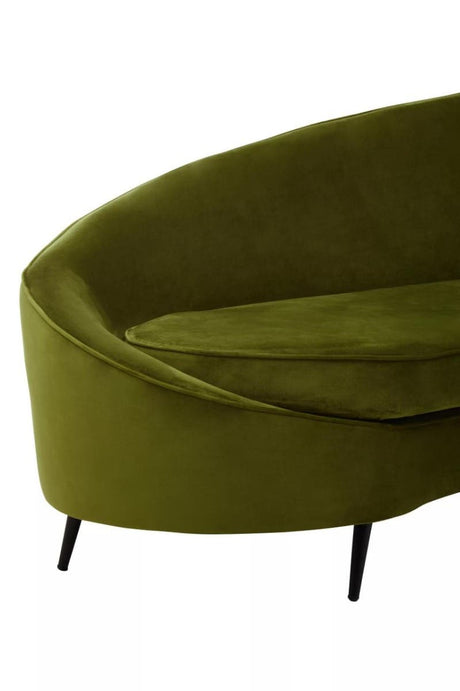Hasina Three Seat Olive Velvet Sofa