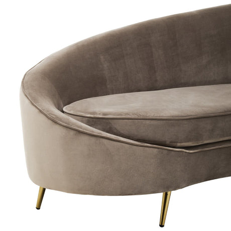Hasina Three Seat Mink Velvet Sofa