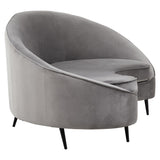 Hasina Three Seat Grey Velvet Sofa