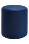 Haley Midnight Blue Velvet Round Pouffe