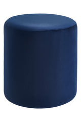 Haley Midnight Blue Velvet Round Pouffe