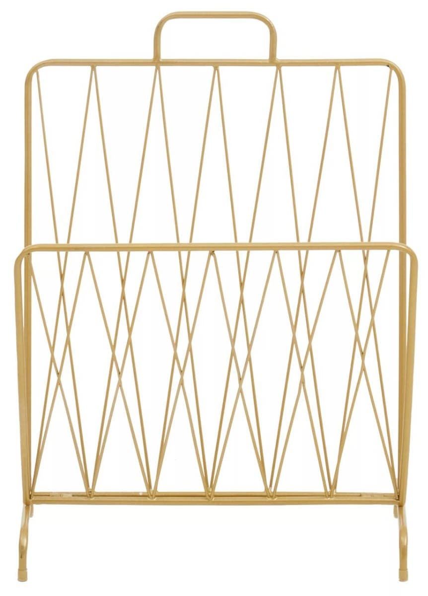 Avento Gold Finish Magazine Rack