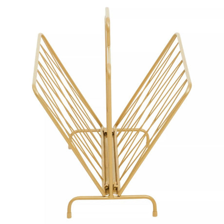 Avento Gold Finish Two Pocket Magazine Rack