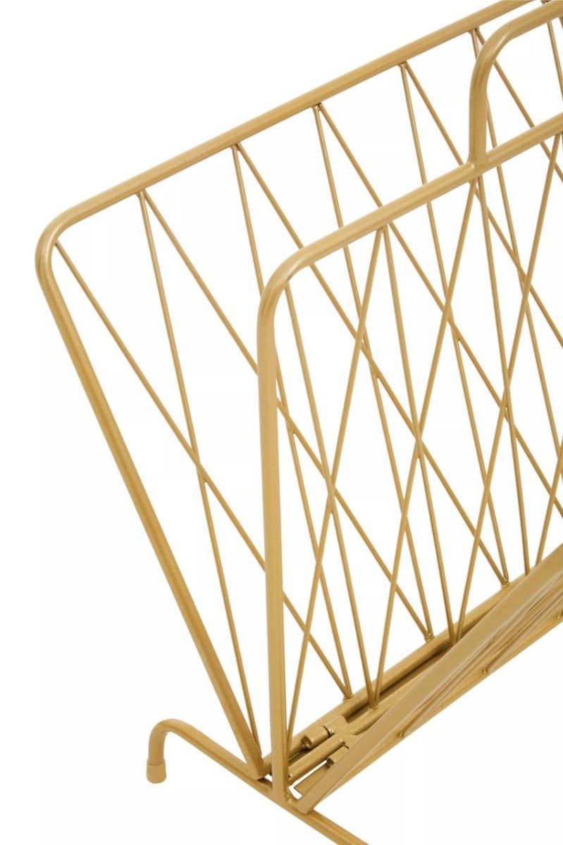 Avento Gold Finish Two Pocket Magazine Rack