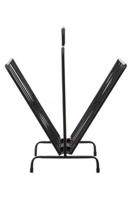 Avento Black Two Pocket Magazine Rack