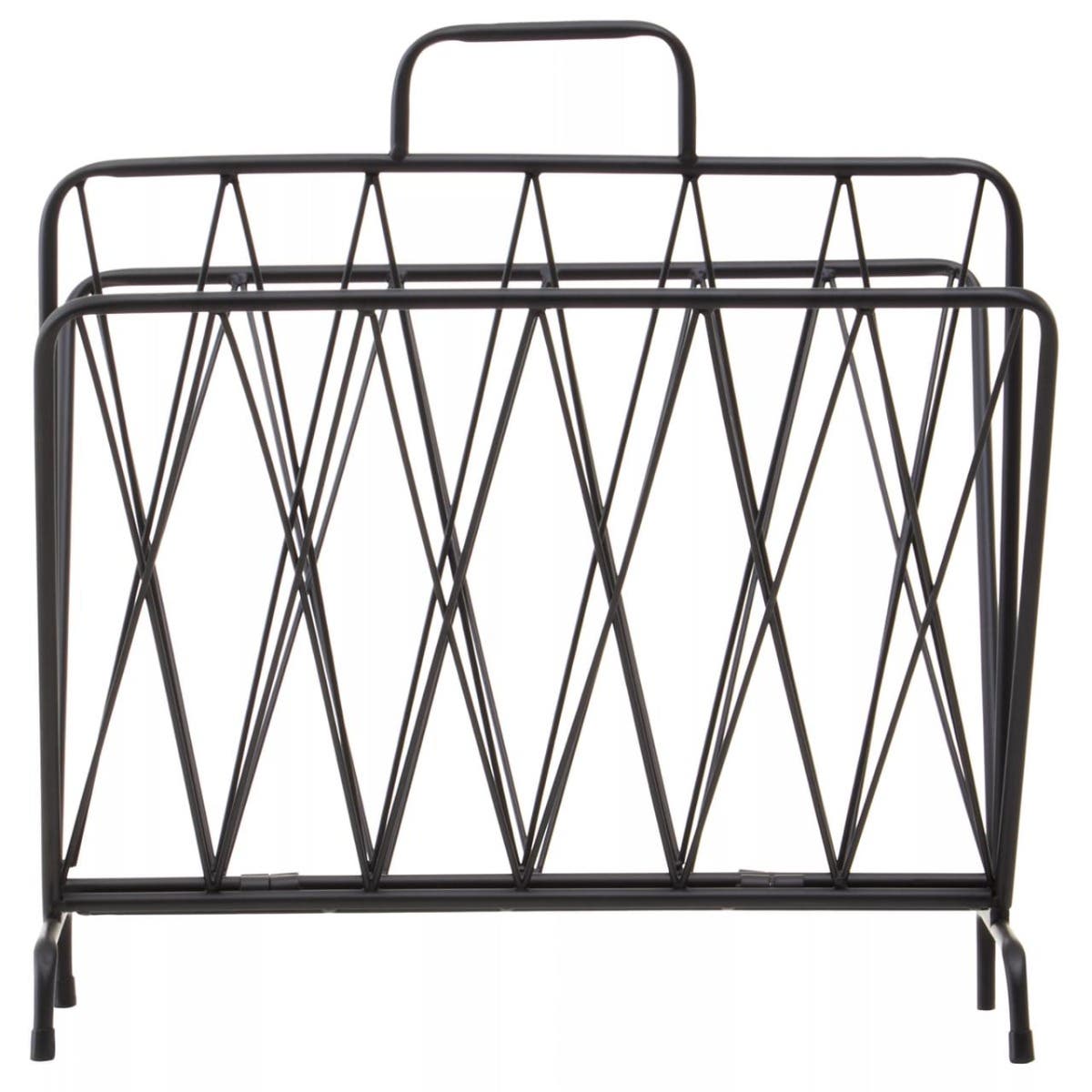 Avento Black Two Pocket Magazine Rack