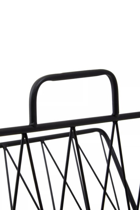 Avento Black Two Pocket Magazine Rack