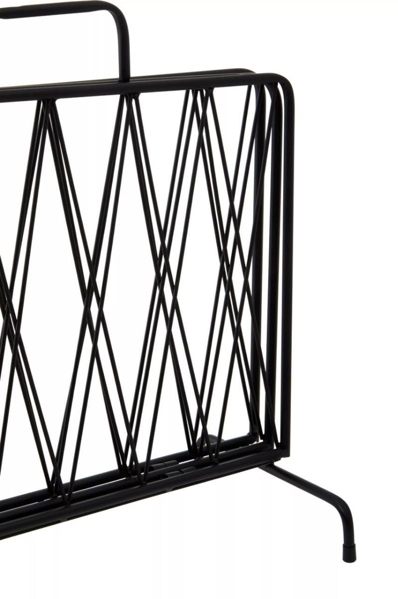 Avento Black Two Pocket Magazine Rack