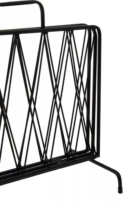 Avento Black Two Pocket Magazine Rack