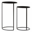 Avento Set Of Two Round Black Plant Stands