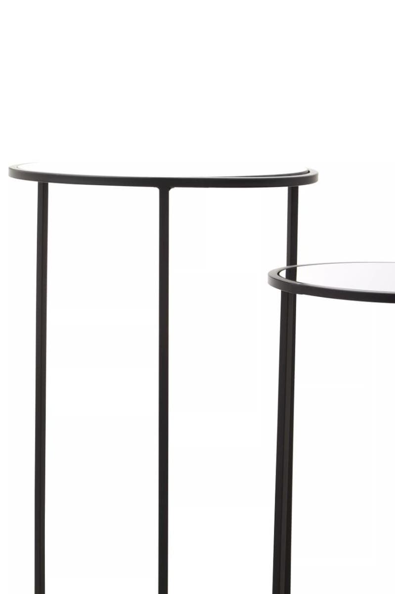 Avento Set Of Two Round Black Plant Stands