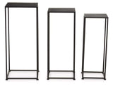 Avento Set Of Three Square Black Plant Stands