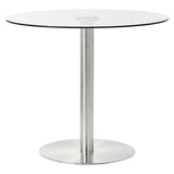 Metropolitan Round Silver Finish Dining Table
