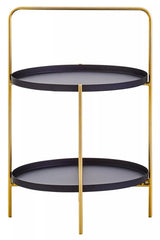 Trosa Two Tier Black and Gold Side Table