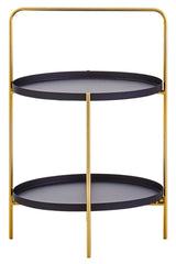 Trosa Two Tier Black and Gold Side Table