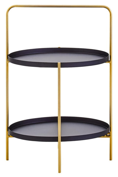 Trosa Two Tier Black and Gold Side Table