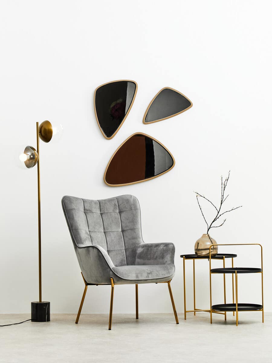 Trosa Two Tier Black and Gold Side Table