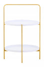 Trosa Two Tier White and Gold Side Table
