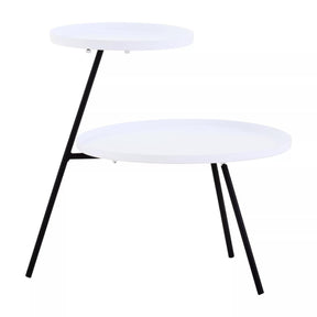 Trosa Two Shelf White and Black Side Table